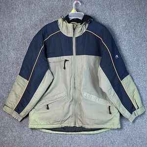 Ripzone Jacket Mens‎ Large Beige Snowboarding Sherpa Lined Hooded Adults Zip
